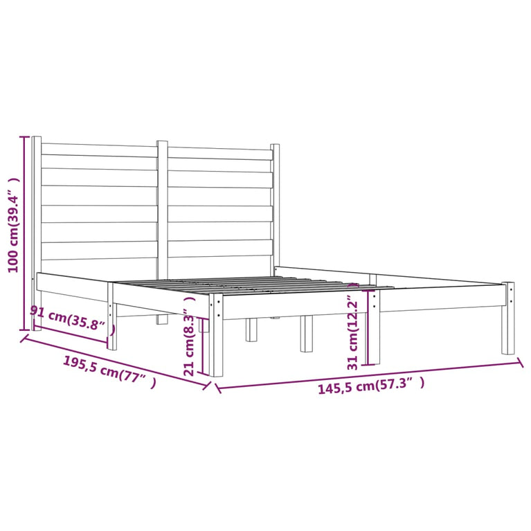 Bedframe massief grenenhout 140x190 cm