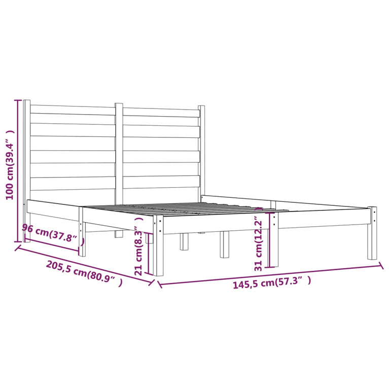 Bedframe massief grenenhout 140x200 cm