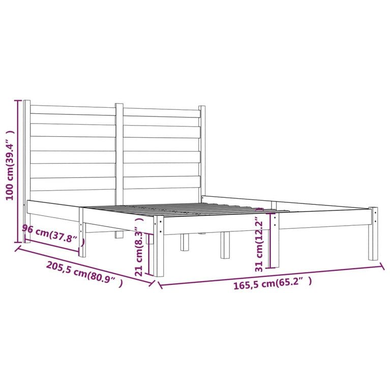 Bedframe massief grenenhout 160x200 cm
