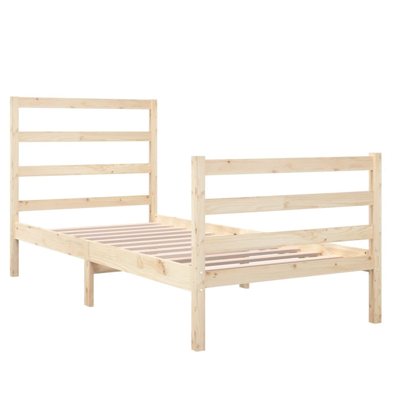 Bedframe massief grenenhout zwart 75x190 cm Small Single