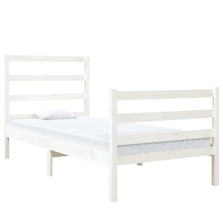 Bedframe massief grenenhout wit 90x190 cm 3FT Single