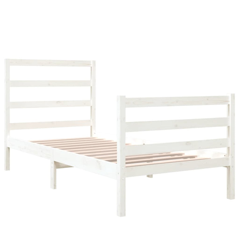 Bedframe massief grenenhout wit 90x190 cm 3FT Single