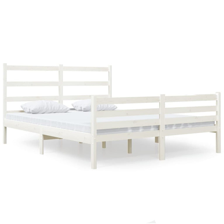 Bedframe massief grenenhout wit 120x190 cm 4FT Small Double