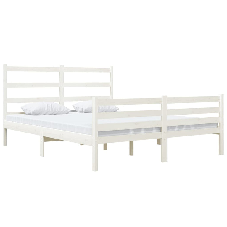 Bedframe massief grenenhout wit 120x190 cm 4FT Small Double