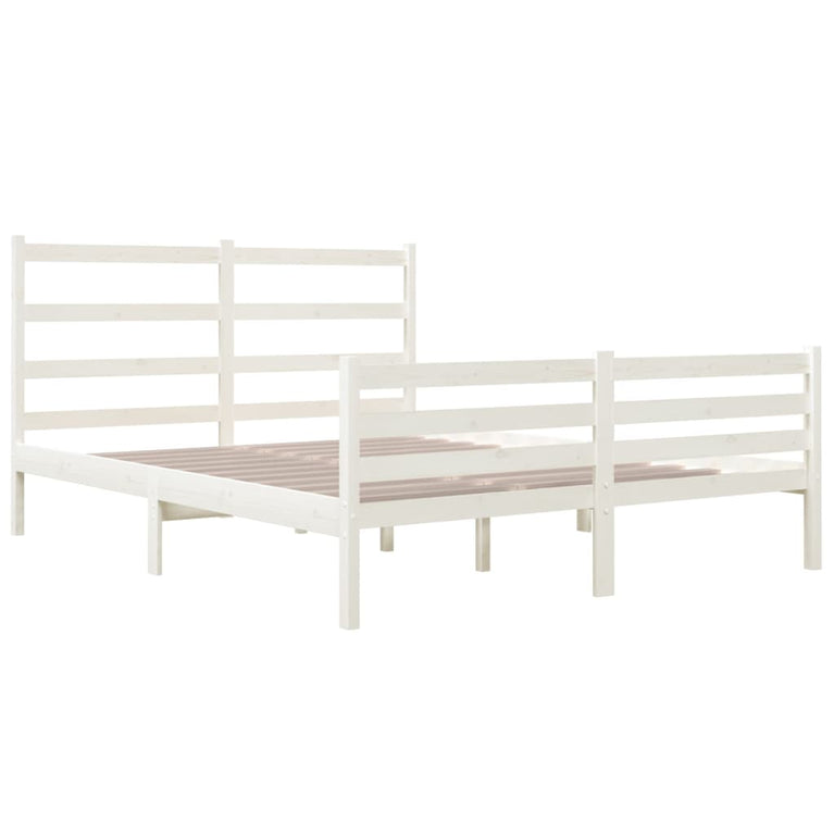 Bedframe massief grenenhout wit 120x190 cm 4FT Small Double