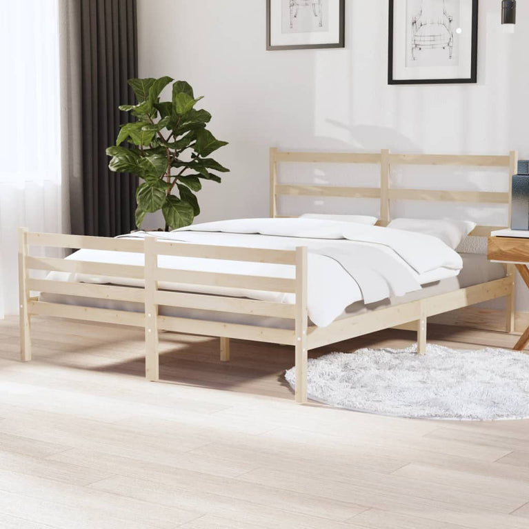 Bedframe massief grenenhout 135x190 cm Double