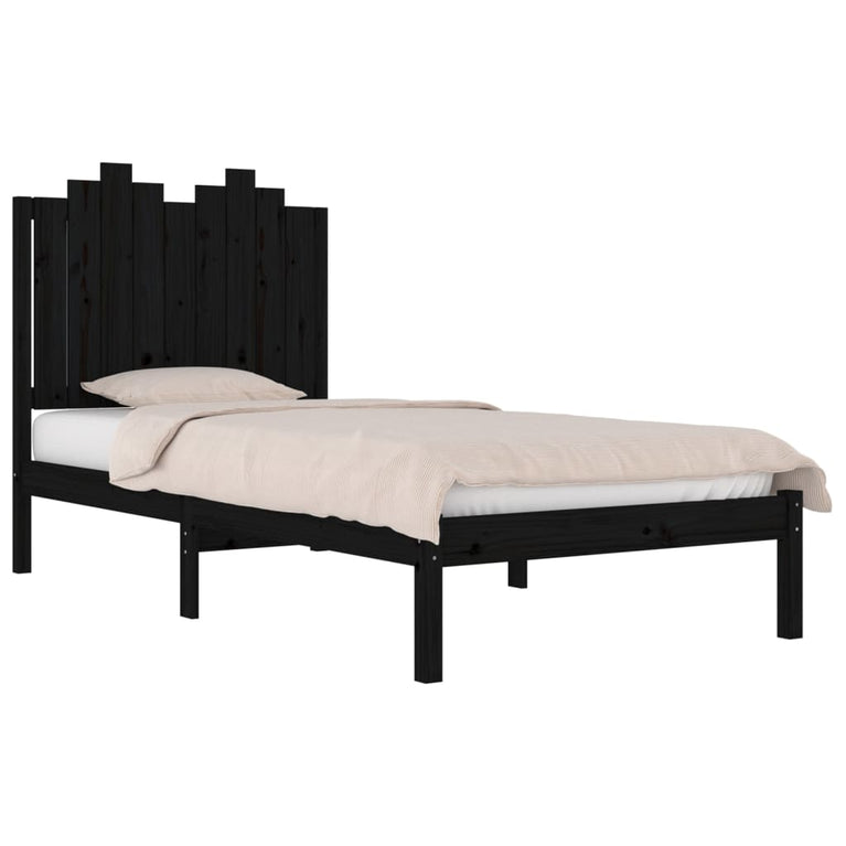 Bedframe massief grenenhout zwart 75x190 cm 2FT6 Small Single