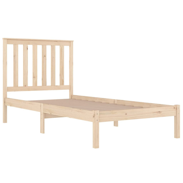 Bedframe massief grenenhout zwart 75x190 cm Small Single