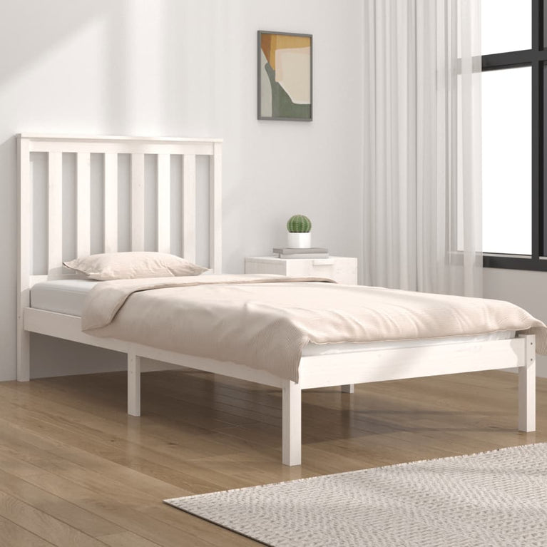 Bedframe massief grenenhout wit 75x190 cm 2FT6 Small Single