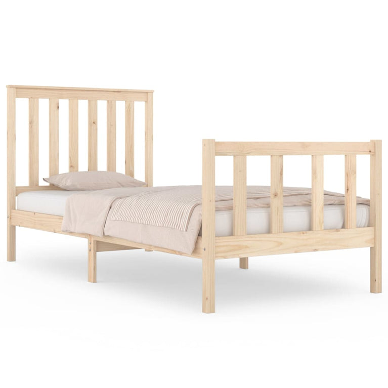 Bedframe massief grenenhout zwart 75x190 cm Small Single