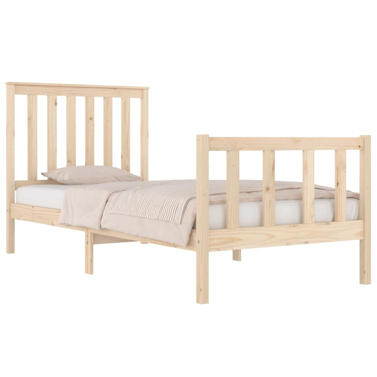 Bedframe massief grenenhout zwart 75x190 cm Small Single