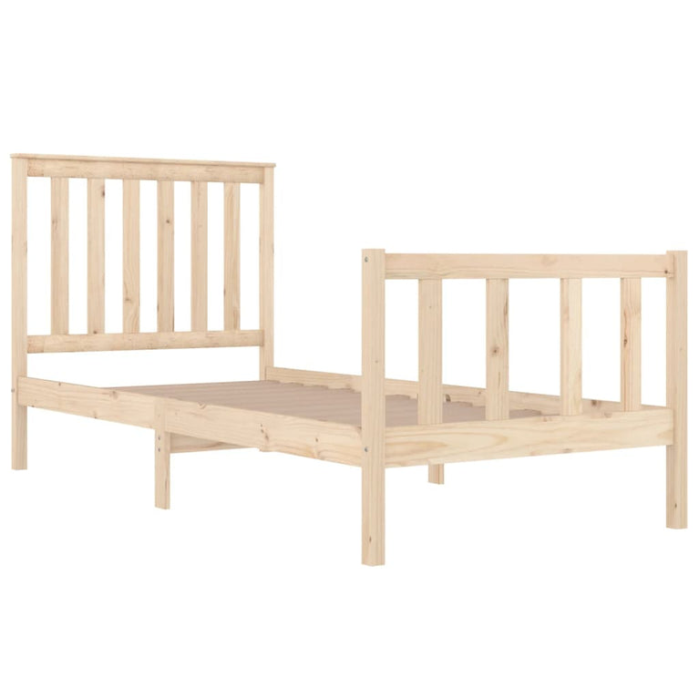 Bedframe massief grenenhout zwart 75x190 cm Small Single