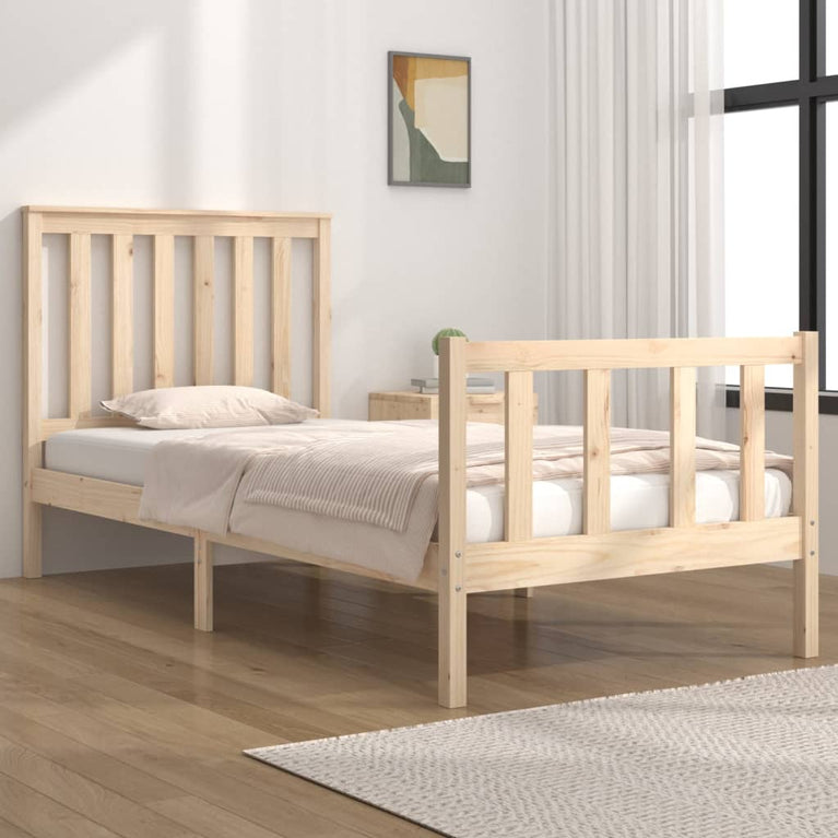 Bedframe massief grenenhout zwart 75x190 cm Small Single