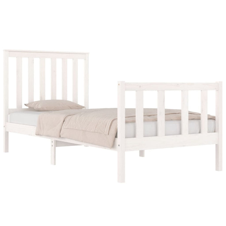 Bedframe massief grenenhout wit 75x190 cm 2FT6 Small Single