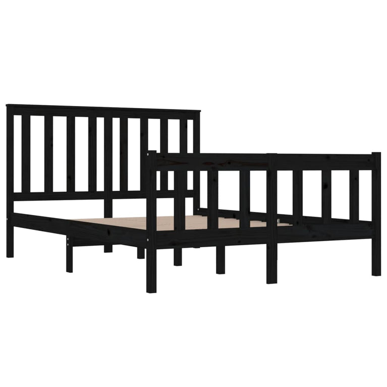 Bedframe massief grenenhout zwart 120x190 cm 4FT Small Double