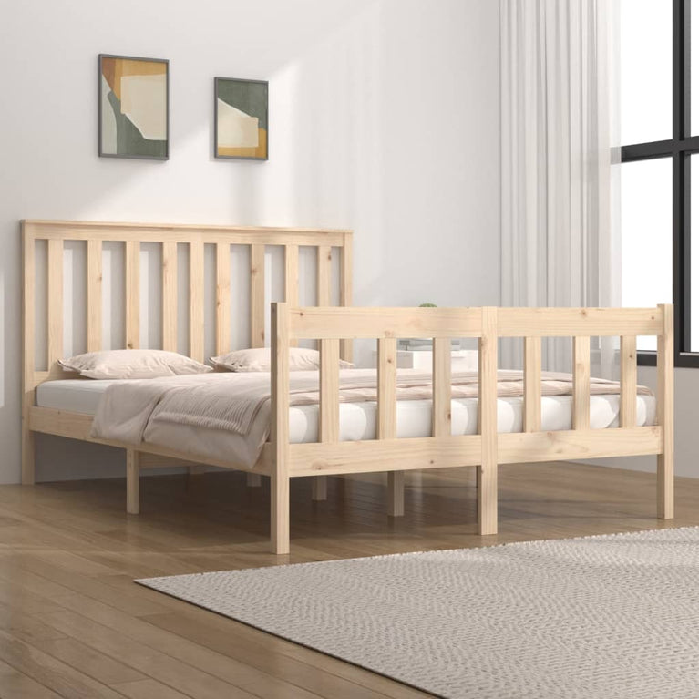 Bedframe massief grenenhout 135x190 cm Double