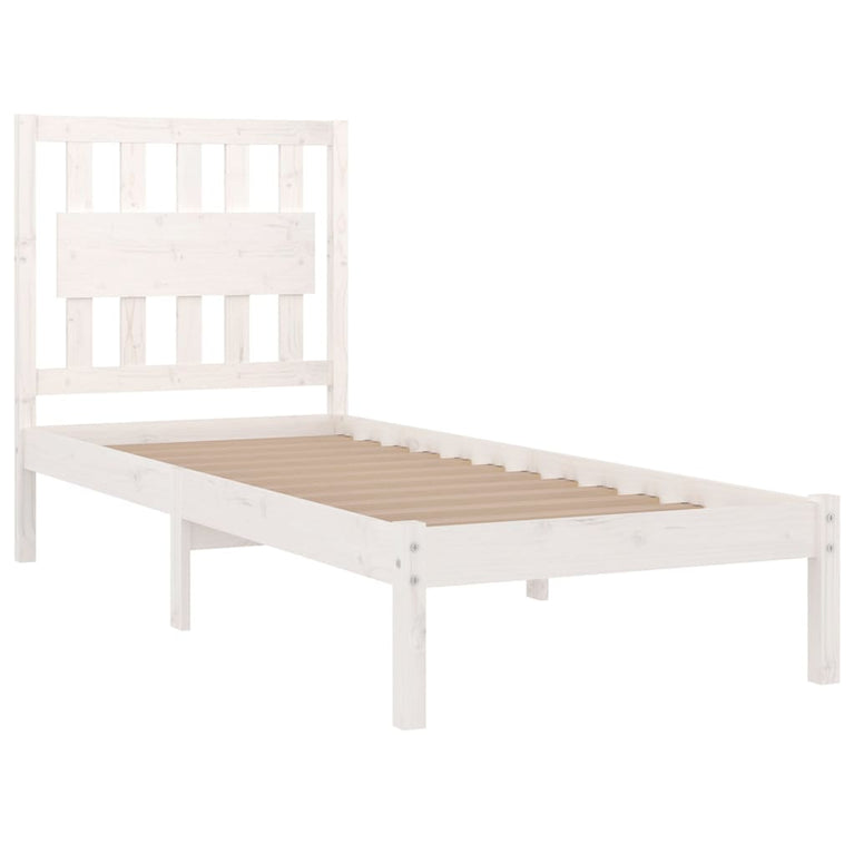 Bedframe massief grenenhout wit 90x190 cm 3FT Single