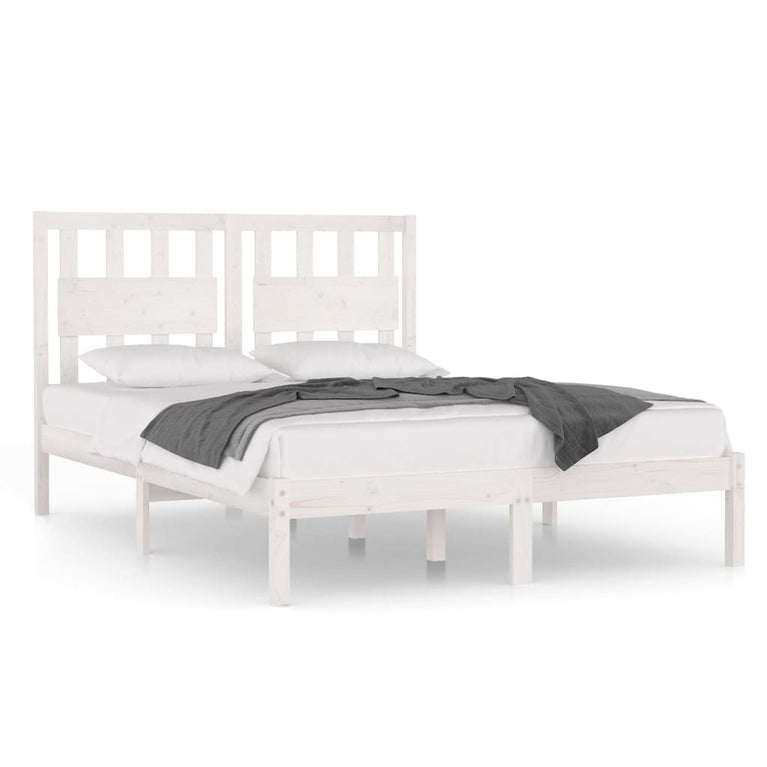 Bedframe massief grenenhout wit 120x190 cm 4FT Small Double