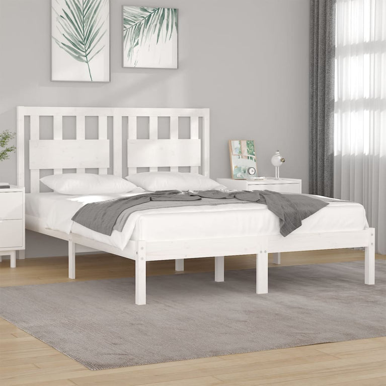 Bedframe massief grenenhout wit 120x190 cm 4FT Small Double