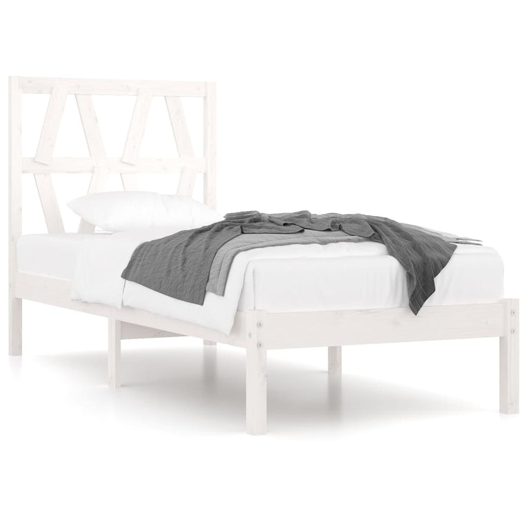 Bedframe massief grenenhout wit 75x190 cm 2FT6 Small Single