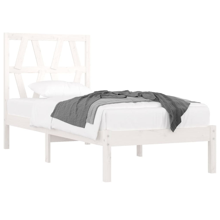 Bedframe massief grenenhout wit 75x190 cm 2FT6 Small Single