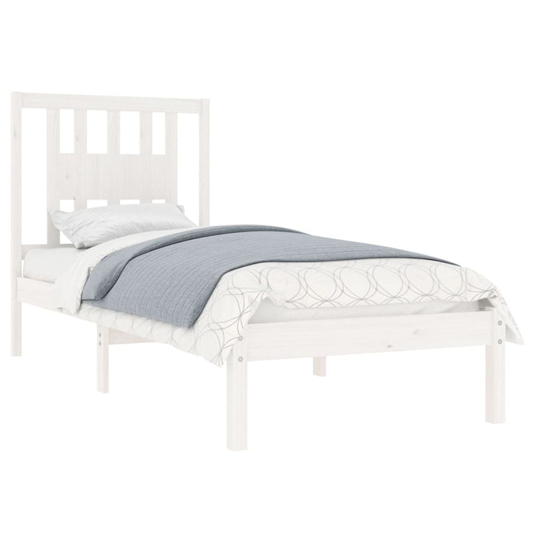 Bedframe massief hout wit 75x190 cm 2FT6 Small Single