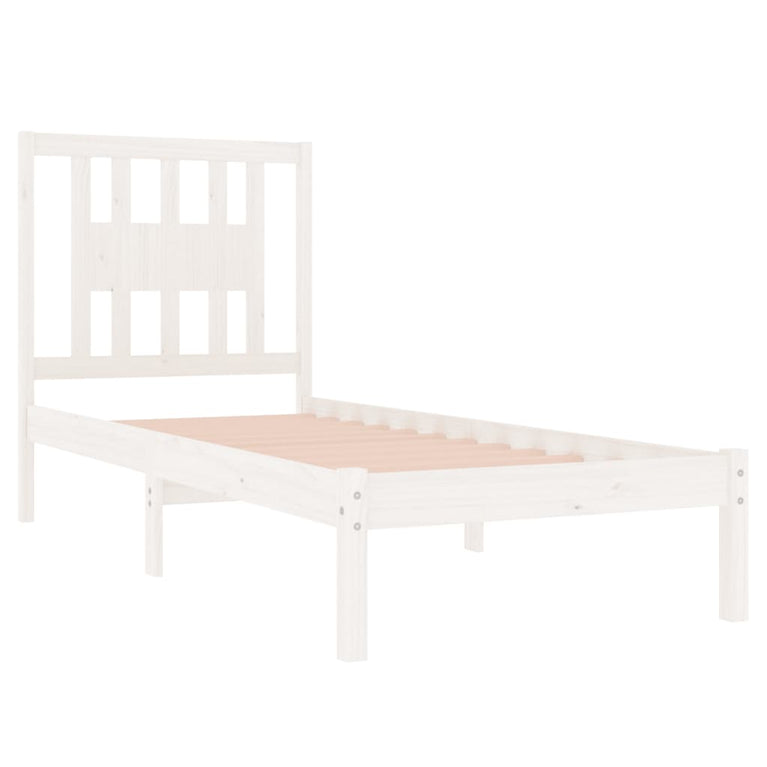 Bedframe massief hout wit 75x190 cm 2FT6 Small Single