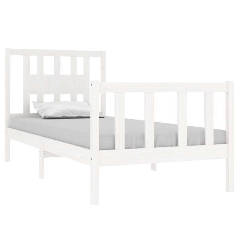 Bedframe massief hout wit 75x190 cm 2FT6 Small Single