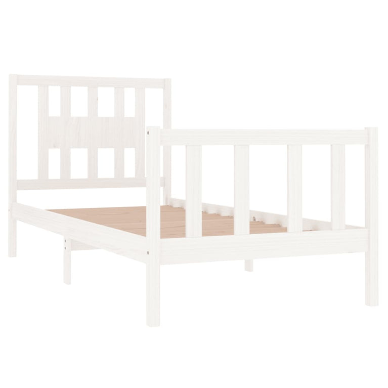 Bedframe massief hout wit 75x190 cm 2FT6 Small Single