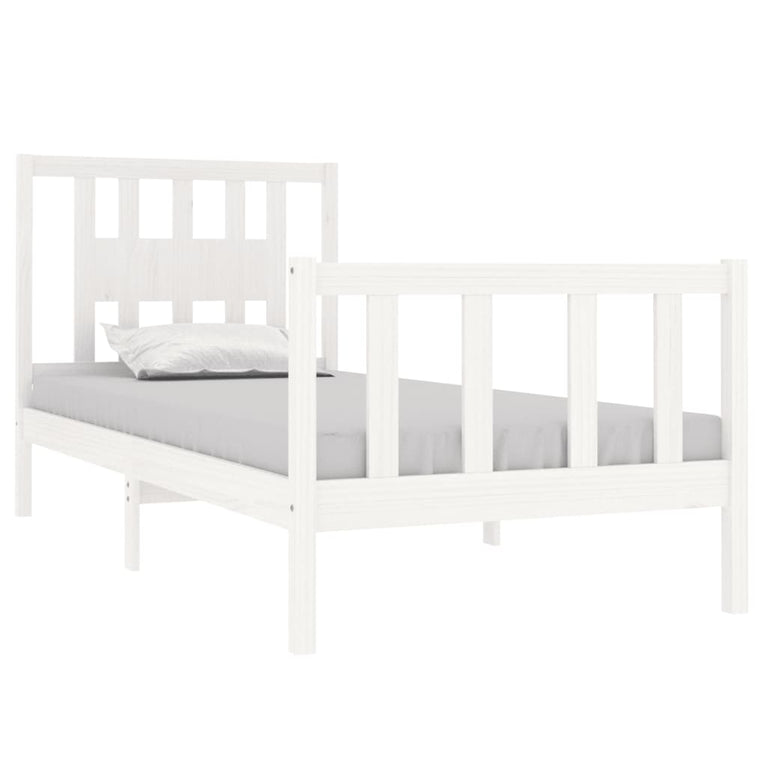 Bedframe massief hout wit 90x190 cm 3FT Single