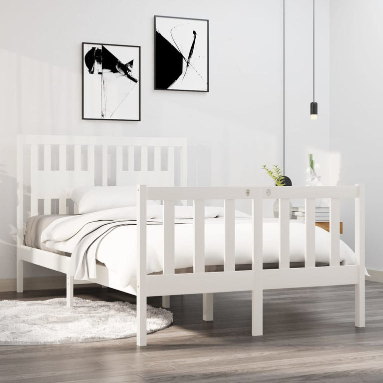 Bedframe massief hout wit 120x190 cm 4FT Small Double