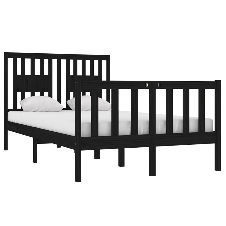Bedframe massief hout zwart 120x190 cm 4FT Small Double