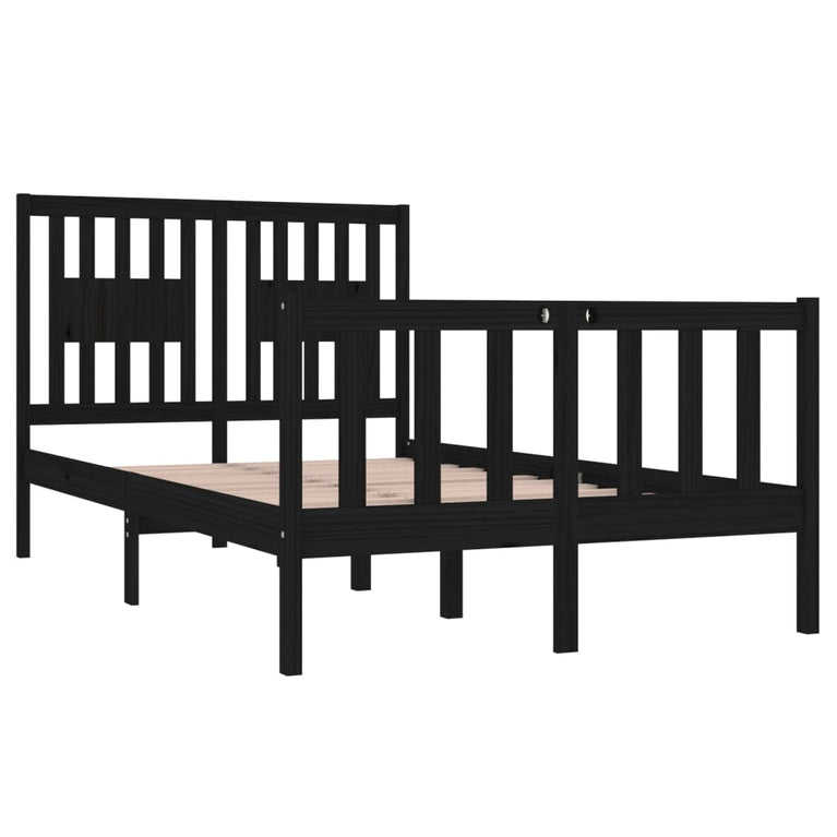 Bedframe massief hout zwart 120x190 cm 4FT Small Double