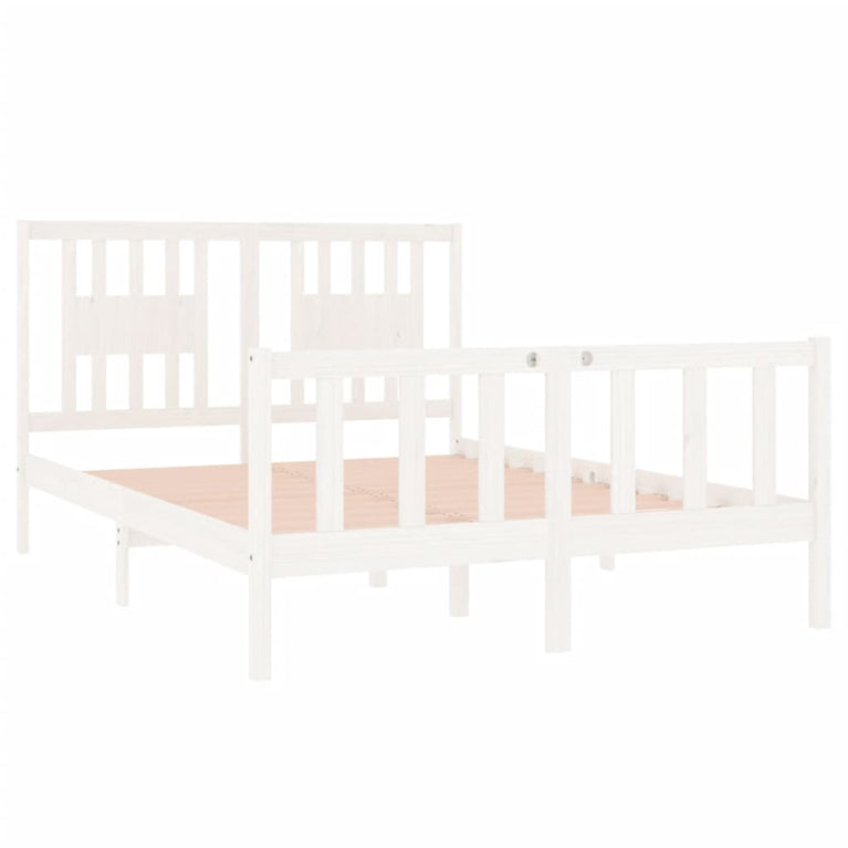 Bedframe massief hout wit 135x190 cm 4FT6 Double
