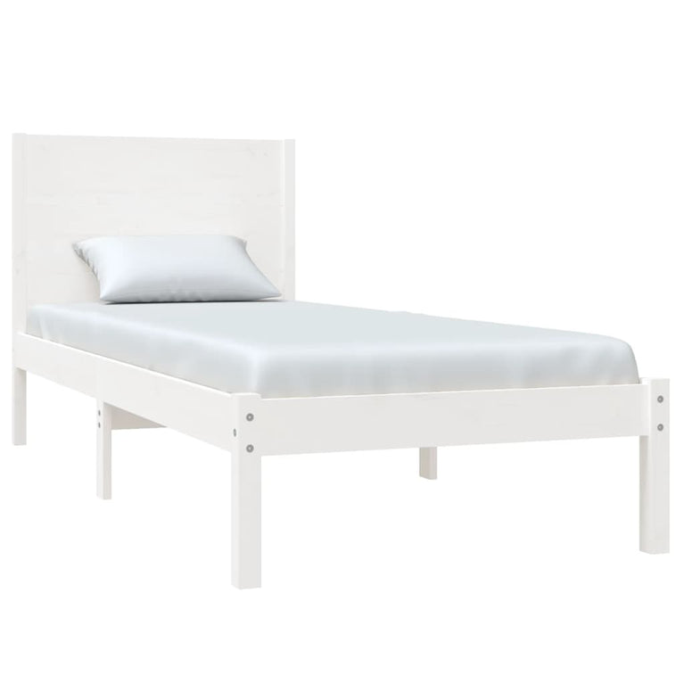 Bedframe massief hout wit 75x190 cm 2FT6 Small Single