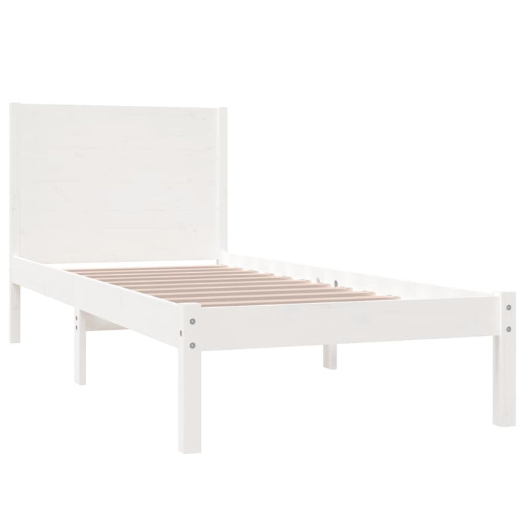 Bedframe massief hout wit 75x190 cm 2FT6 Small Single