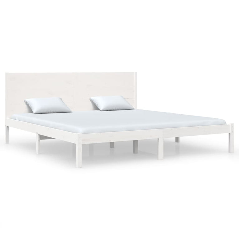 Bedframe massief hout wit 180x200 cm 6FT Super King