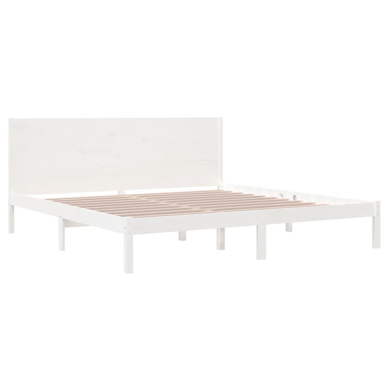 Bedframe massief hout wit 180x200 cm 6FT Super King