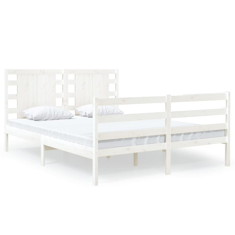 Bedframe massief grenenhout wit 120x190 cm 4FT Small Double