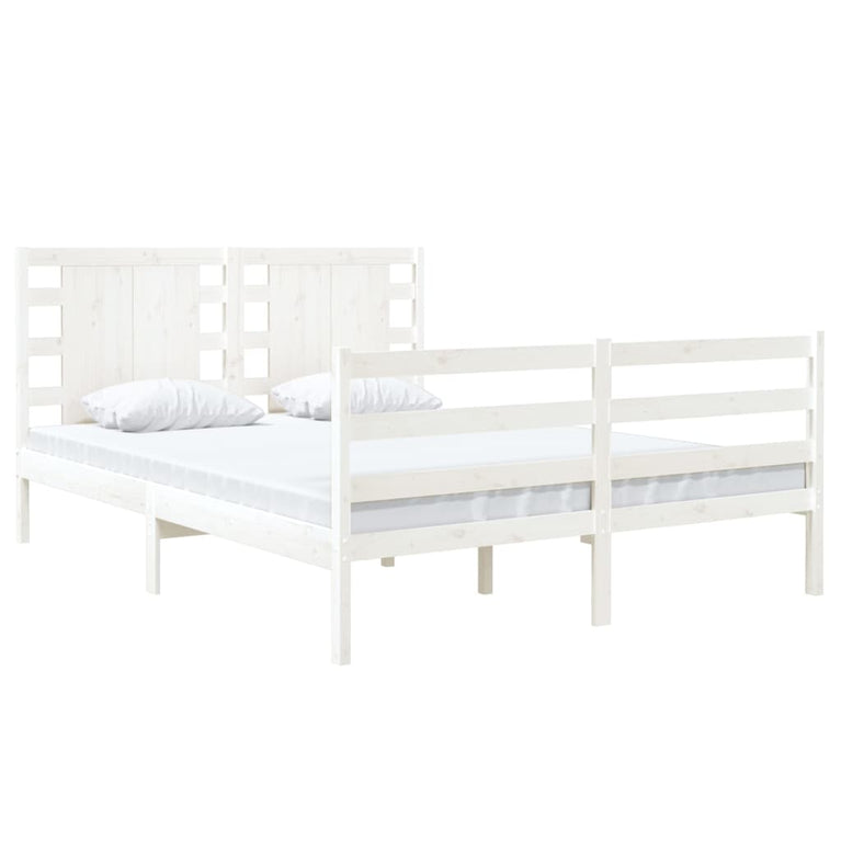 Bedframe massief grenenhout wit 120x190 cm 4FT Small Double