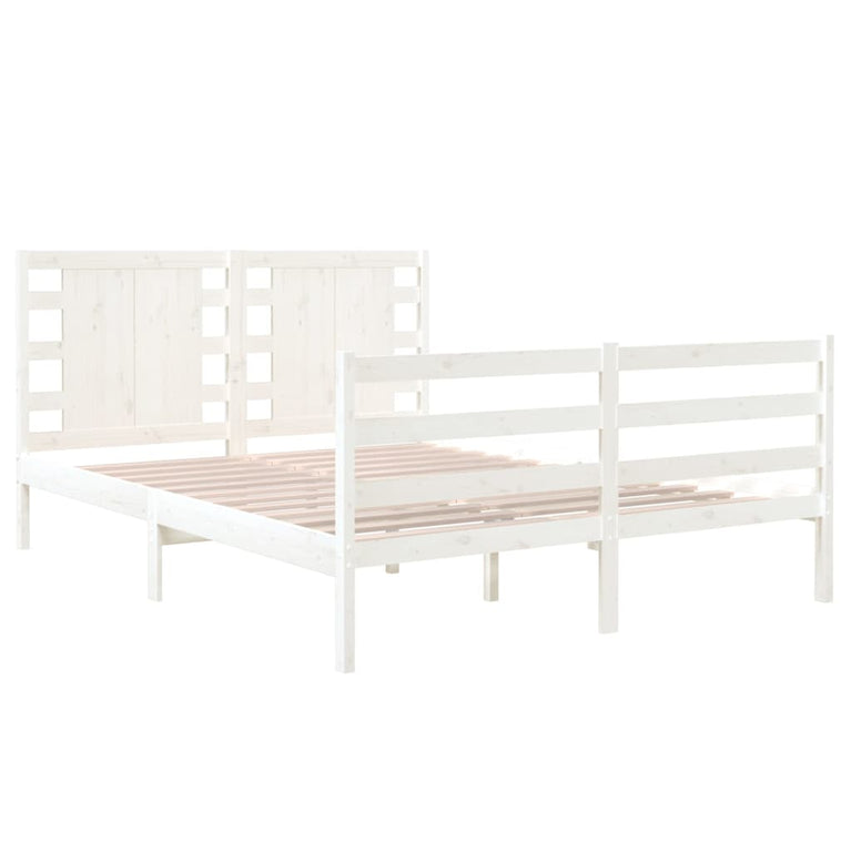 Bedframe massief grenenhout wit 120x190 cm 4FT Small Double