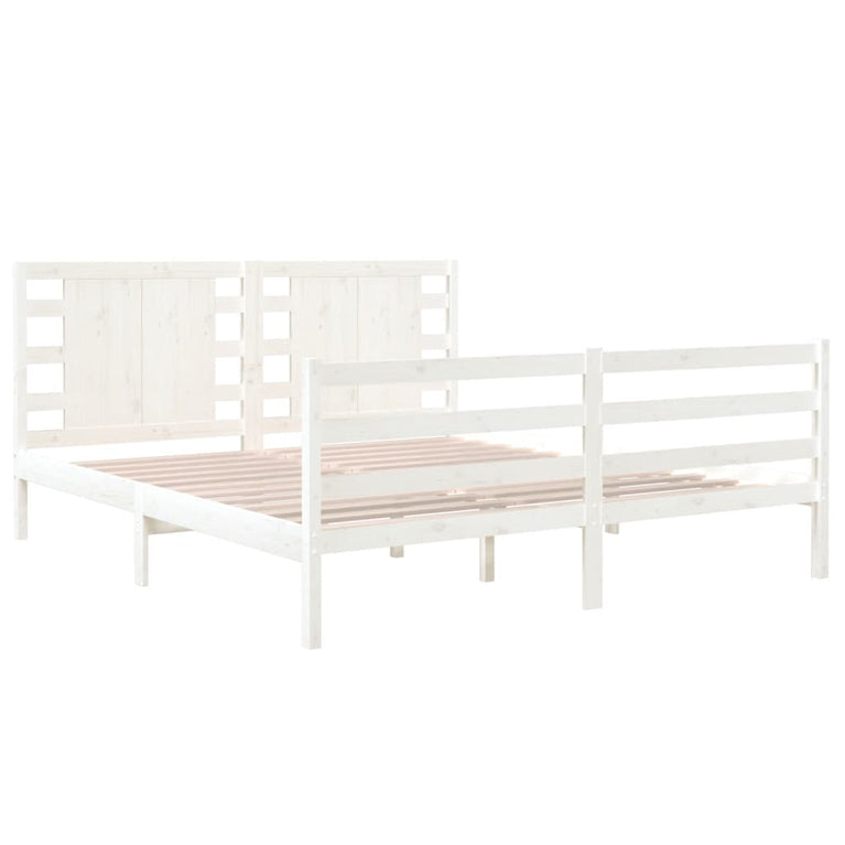 Bedframe massief grenenhout wit 135x190 cm 4FT6 Double