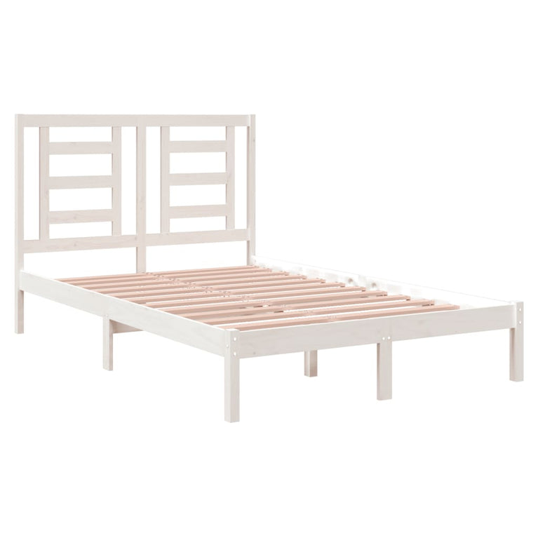 Bedframe massief grenenhout wit 120x200 cm
