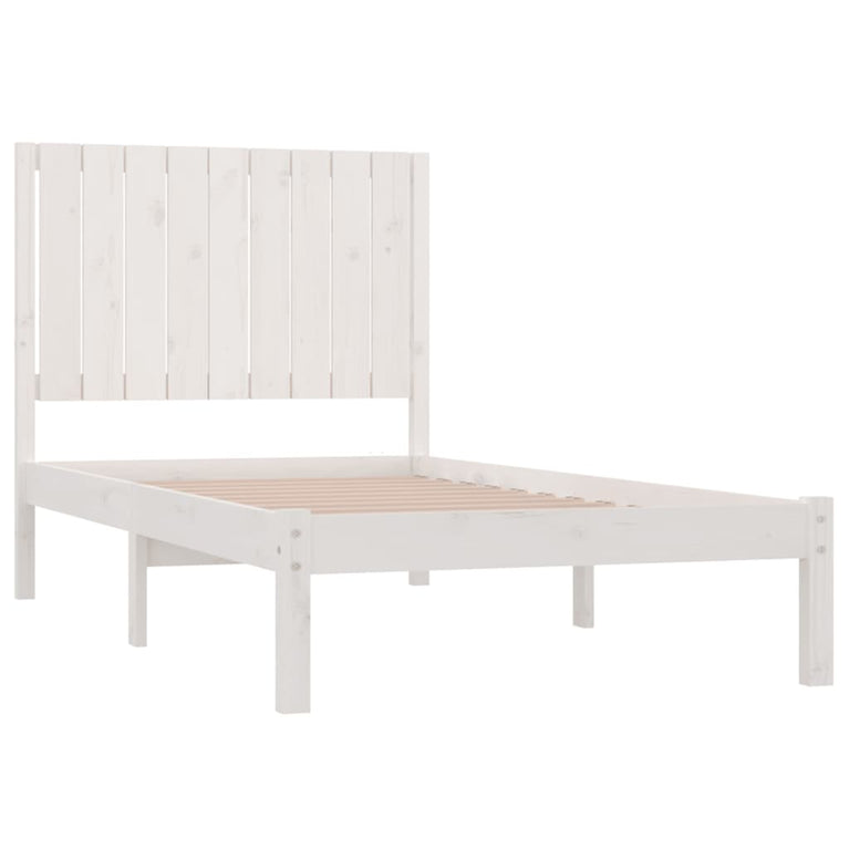Bedframe massief grenenhout wit 90x190 cm 3FT Single