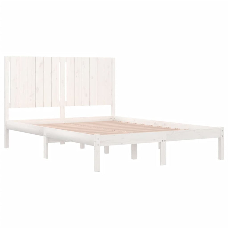 Bedframe massief grenenhout wit 135x190 cm 4FT6 Double