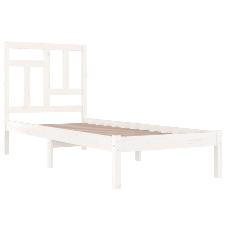 Bedframe massief grenenhout wit 90x190 cm 3FT Single