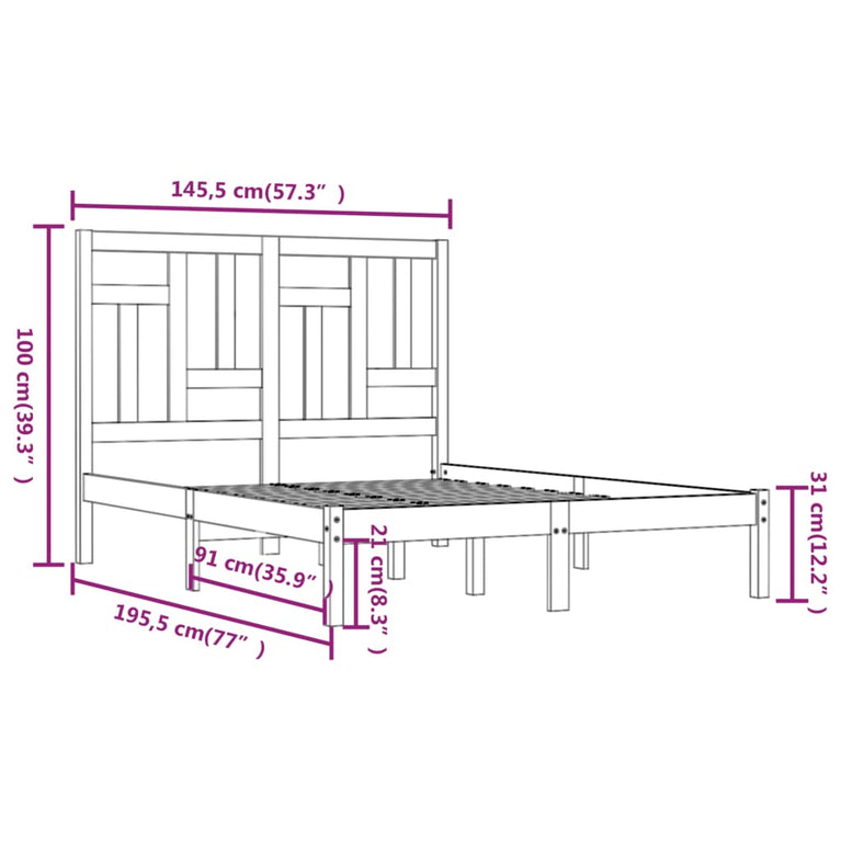 Bedframe massief grenenhout 140x190 cm