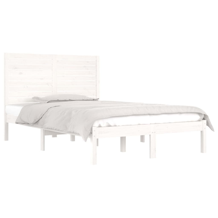 Bedframe massief hout wit 135x190 cm 4FT6 Double