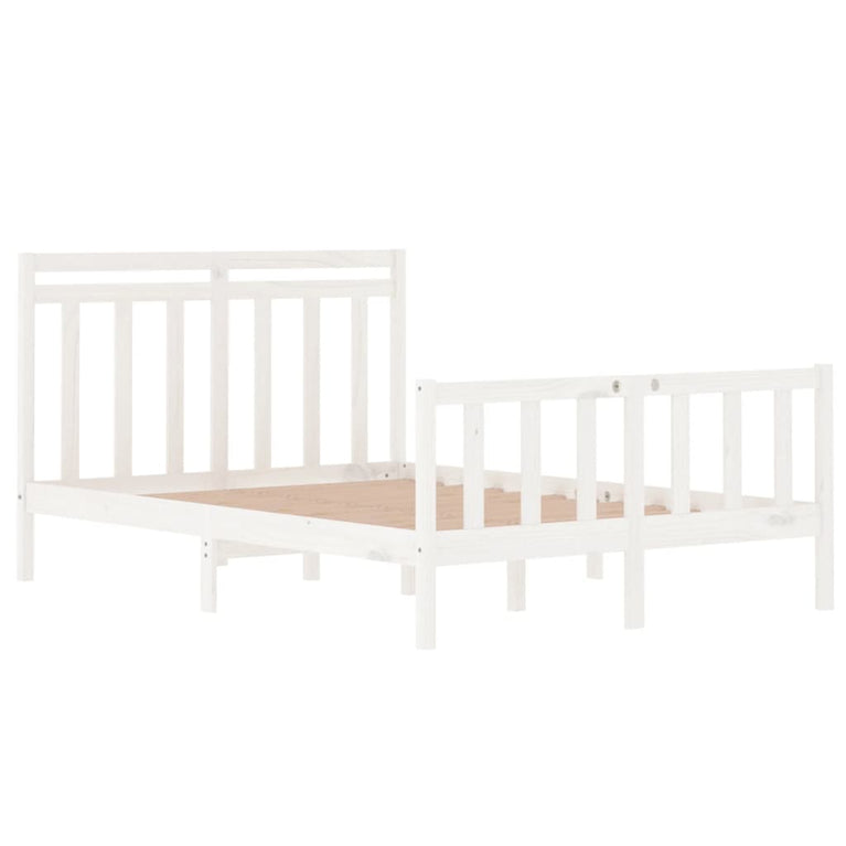 Bedframe massief hout wit 135x190 cm 4FT6 Double