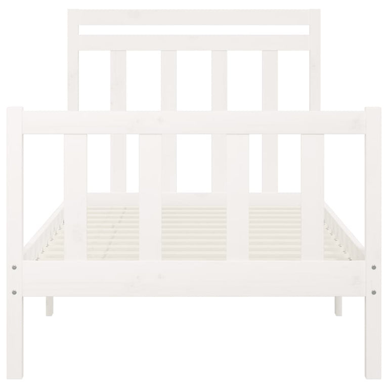 Bedframe massief grenenhout wit 100x200 cm